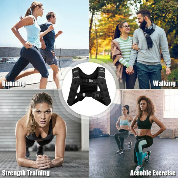ZZX Adjustable Weighted Vest Workout Equipment with Reflective Stripe