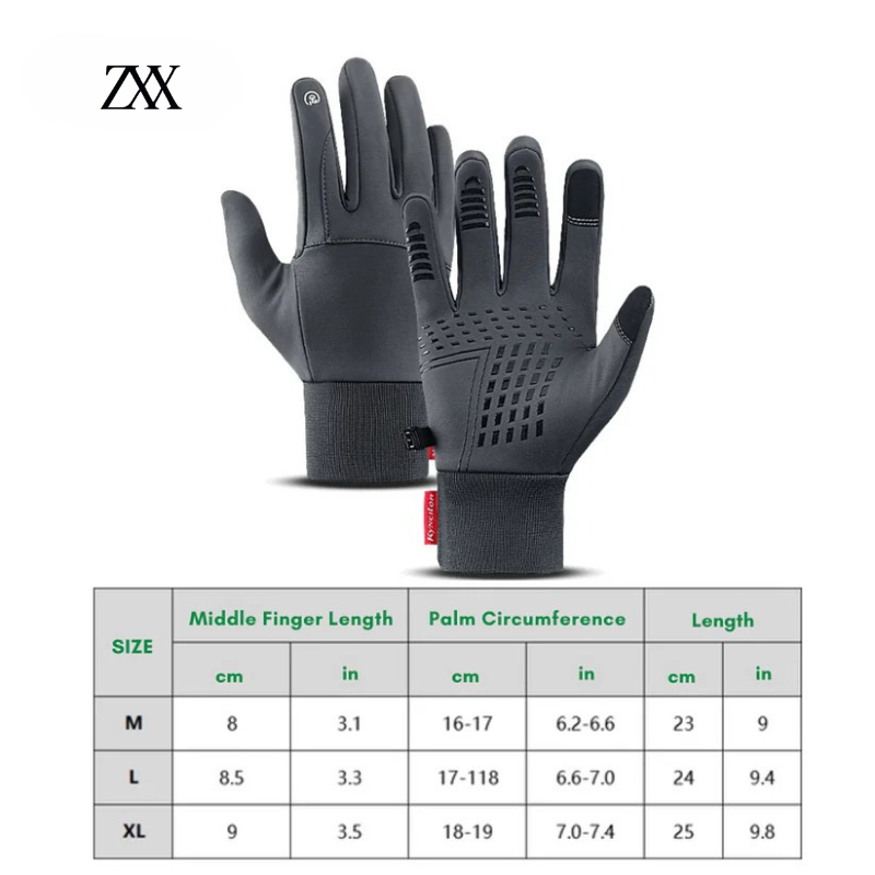 ZXX FrostShield Winter Thermal Gloves – Touchscreen, Windproof & Water-Resistant