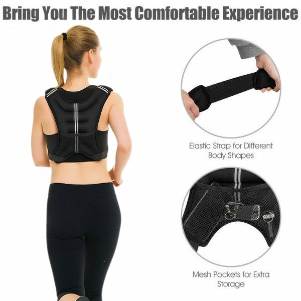 ZZX Adjustable Weighted Vest Workout Equipment with Reflective Stripe