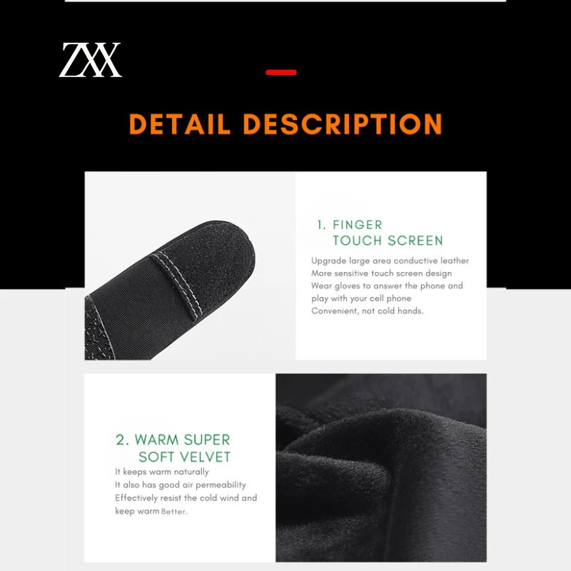 ZXX FrostShield Winter Thermal Gloves – Touchscreen, Windproof & Water-Resistant