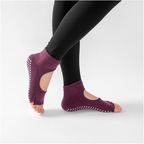 Deep Purple Yoga Pilates Grip Socks for Women with Non-Slip Grip
