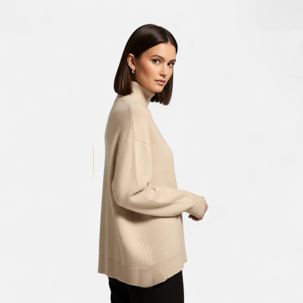 ZXX Women’s Cashmere Turtleneck Jumper | 100% Cashmere, Soft Luxury Knit, Warm Winter Roll-Neck Sweater