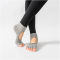 Grey Yoga Pilates Grip Socks for Women with Non-Slip Grip