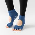 Blue Yoga Pilates Grip Socks for Women with Non-Slip Grip