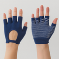Blue Yoga Pilates Grip Gloves for Women with Non-Slip Grip