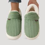 ZXX Women's Ribbed Fleece Slipper Boots – Cosy Warmth & Cushioned Comfort