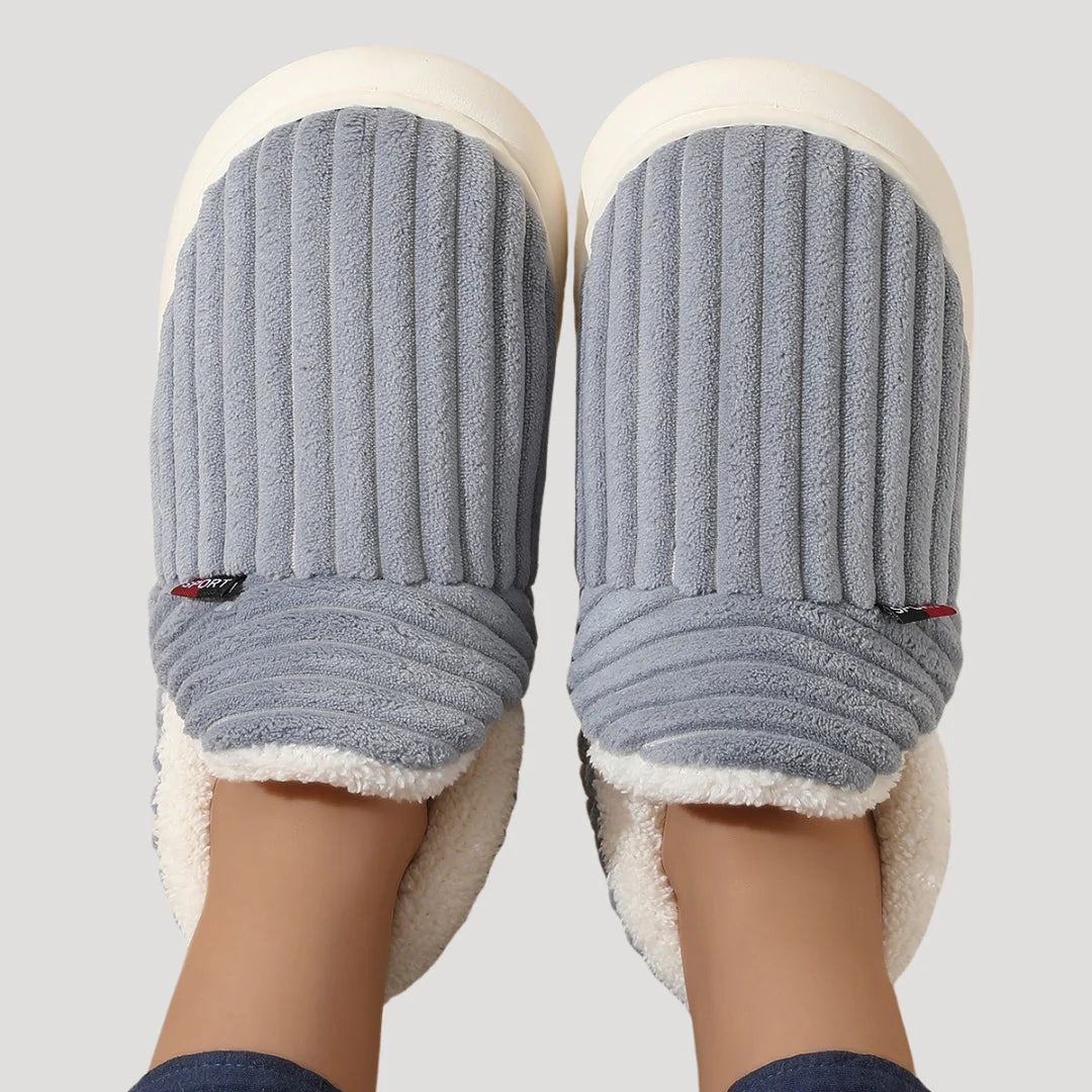 ZXX Women's Ribbed Fleece Slipper Boots – Cosy Warmth & Cushioned Comfort