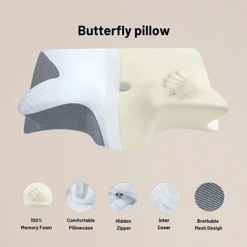 ZXX Anti-Snore Butterfly Pillow – Orthopedic Neck & Shoulder Support