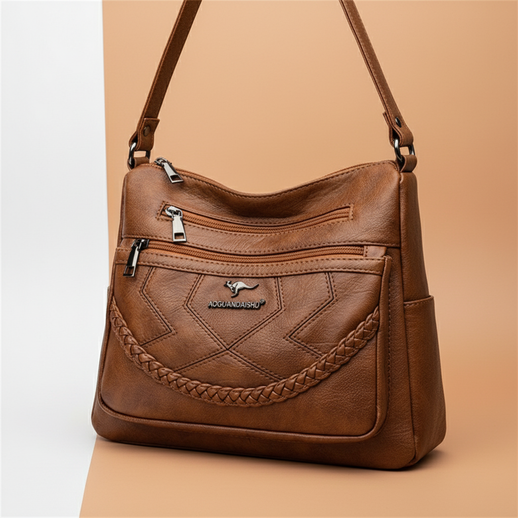 Premium Soft Vegan Leather Crossbody Handbag – Modern Design & Everyday Versatility