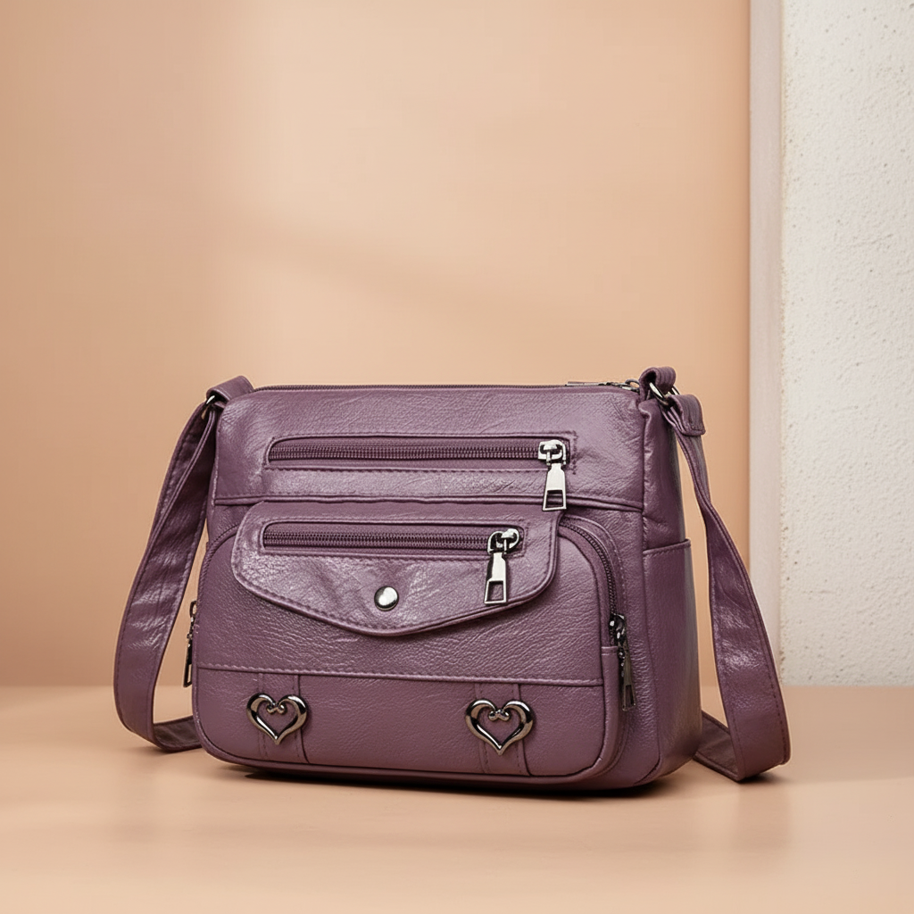 Premium Soft Vegan Leather Crossbody Bag – Vintage Style Shoulder Strap