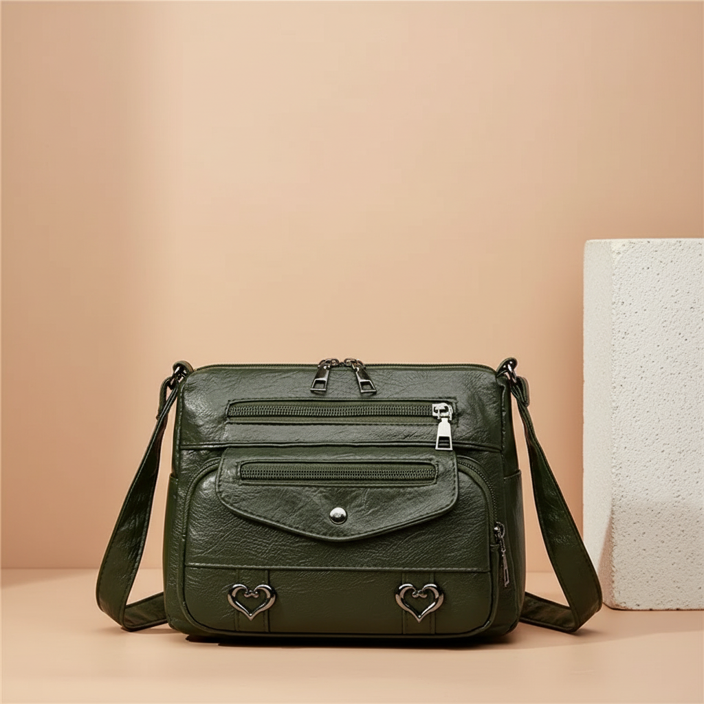 Premium Soft Vegan Leather Crossbody Bag – Vintage Style Shoulder Strap