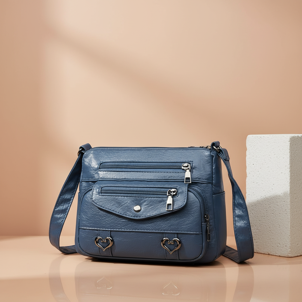 Premium Soft Vegan Leather Crossbody Bag – Vintage Style Shoulder Strap