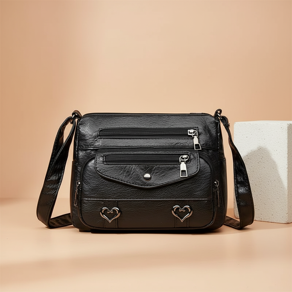 Premium Soft Vegan Leather Crossbody Bag – Vintage Style Shoulder Strap