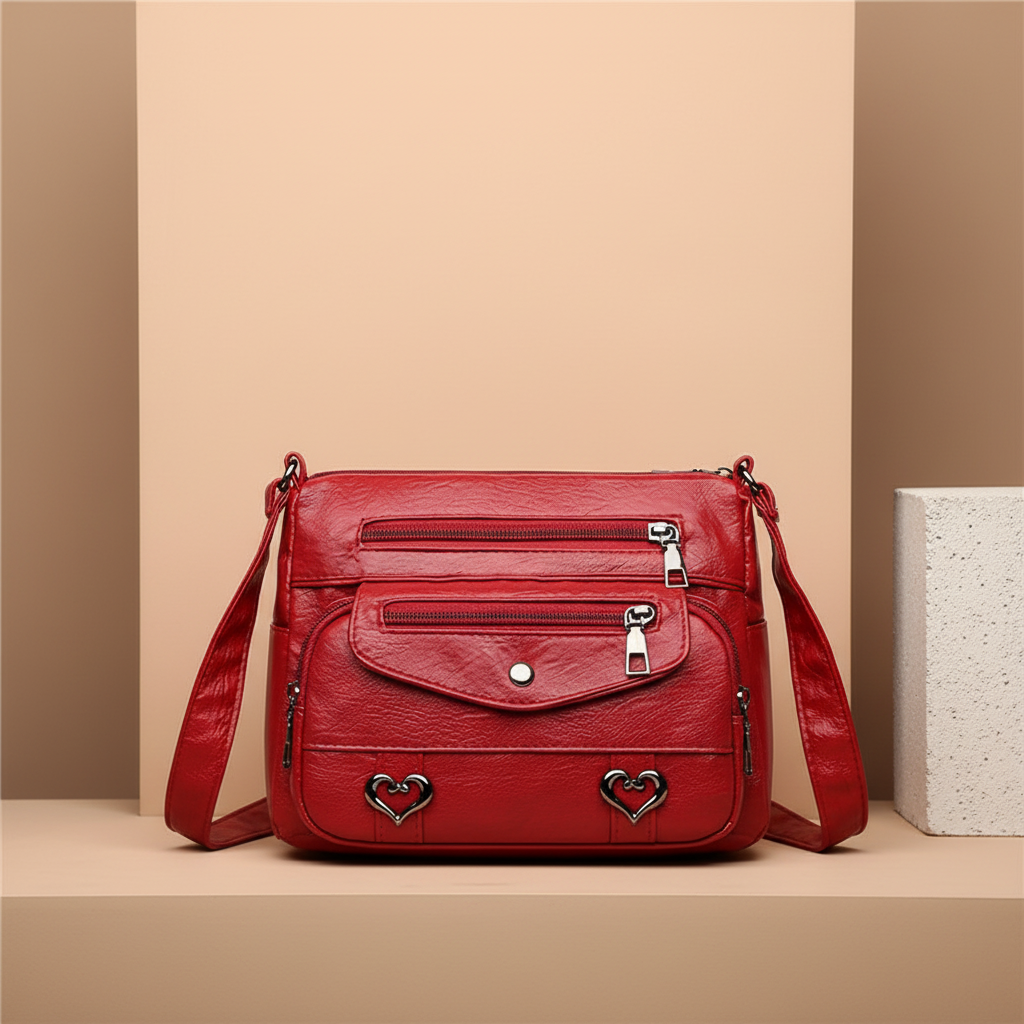 Premium Soft Vegan Leather Crossbody Bag – Vintage Style Shoulder Strap