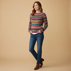 ZXX Manonin Women’s Norwegian Knit Jumper | Warm Winter Sweater with Elegant Nordic Pattern, Soft Comfortable Fit