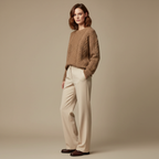 ZXX Women’s Wool Sweater – Cable-Knit Round Neck Pullover | Soft Warm Wool