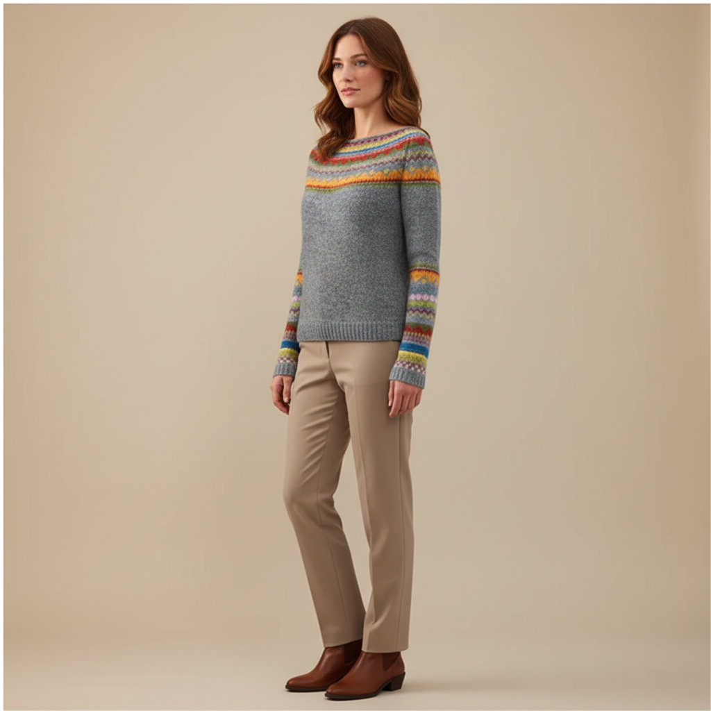 ZXX Women’s Nordic Knit Jumper – Warm Winter Sweater with Soft Comfortable Fit and Vintage Pattern