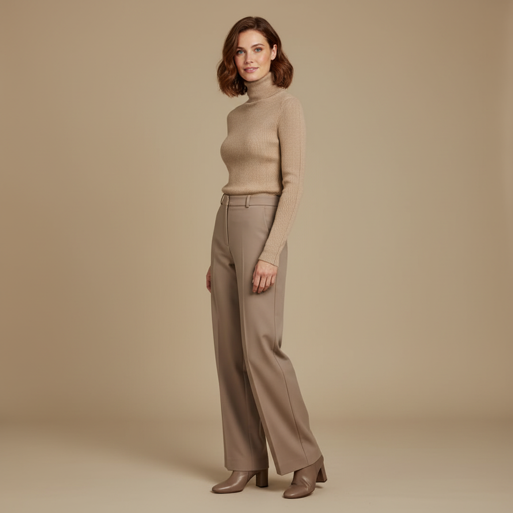 ZXX Cashmere Turtleneck Sweater for Women - Pure Mongolian Wool Knit Jumper