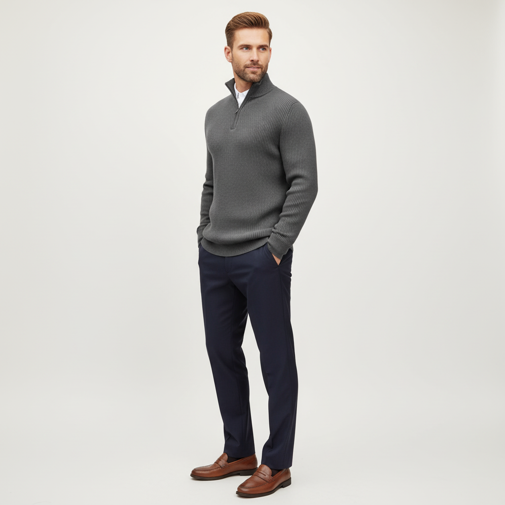 ZXX Men's Knit Half-Zip Sweater – Versatile Everyday Comfort