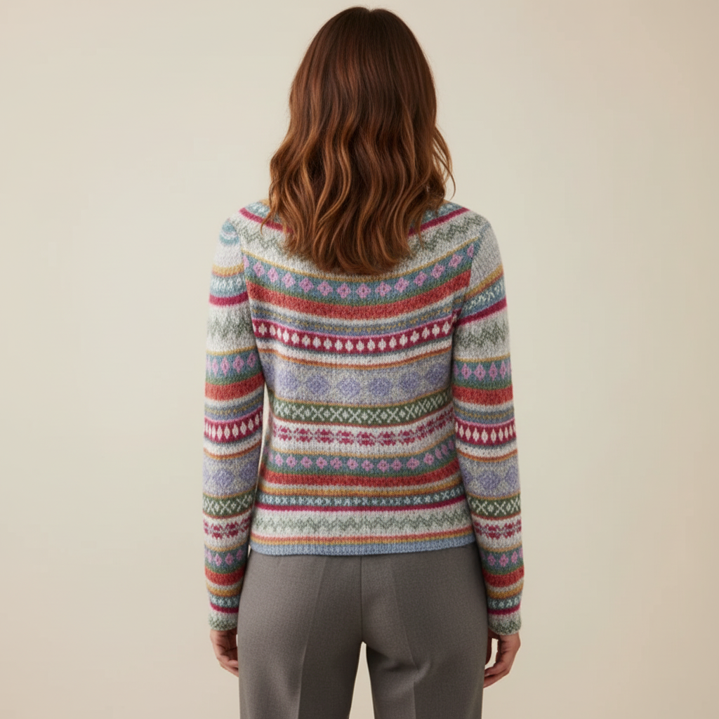 ZXX Manonin Women’s Norwegian Knit Jumper | Warm Winter Sweater with Elegant Nordic Pattern, Soft Comfortable Fit