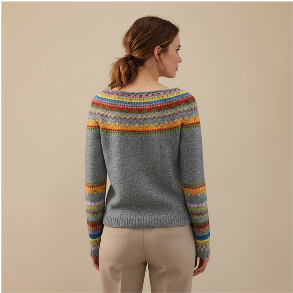 ZXX Women’s Nordic Knit Jumper – Warm Winter Sweater with Soft Comfortable Fit and Vintage Pattern