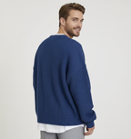 ZXX Men's Ribbed Knitted Oversized Sweater – Relaxed Thermal Comfort