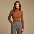 ZXX Cashmere Turtleneck Sweater for Women - Pure Mongolian Wool Knit Jumper