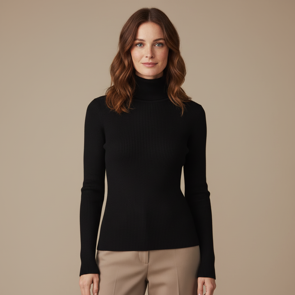 ZXX Cashmere Turtleneck Sweater for Women - Pure Mongolian Wool Knit Jumper