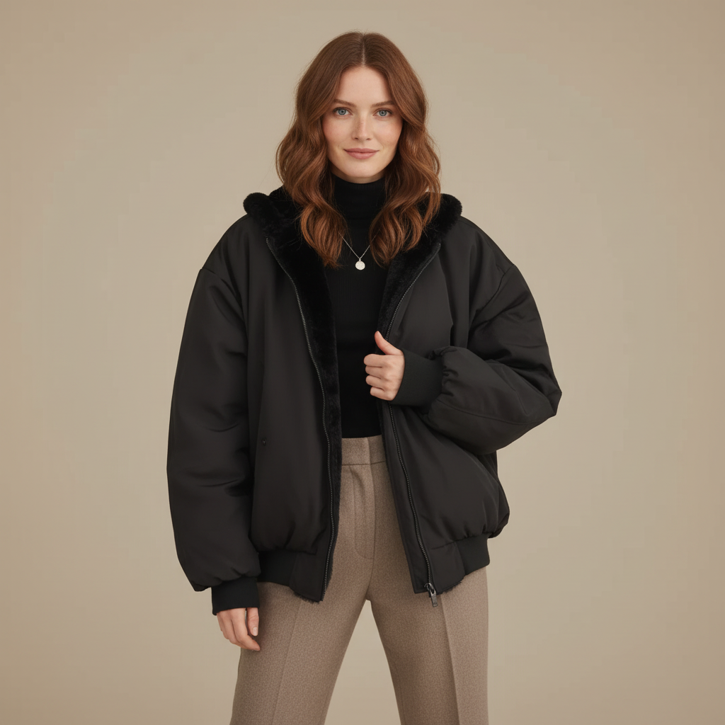ZXX  FrostLuxe™ | Women’s Hooded Winter Jacket – Short Insulated Coat for Effortless Warmth