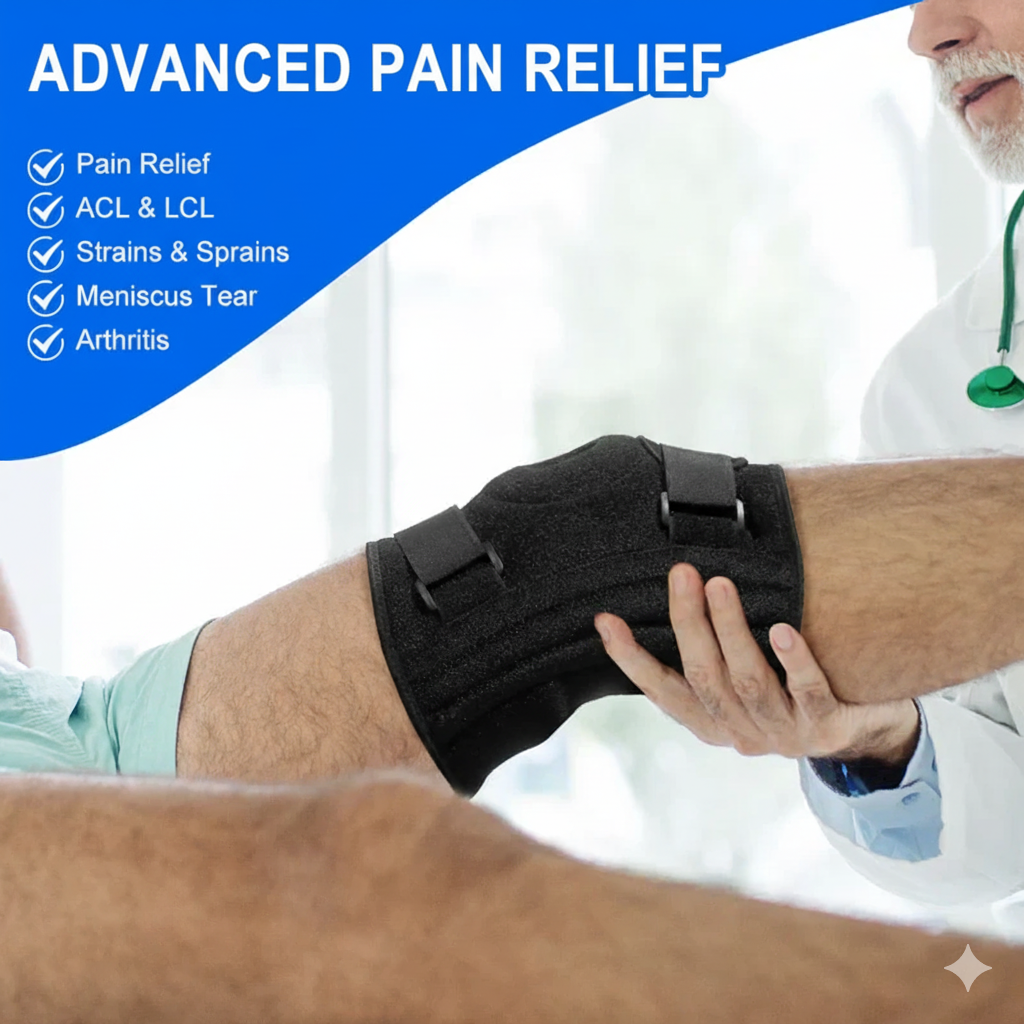 5XL–8XL Extra Wide Knee Brace – Open Patella Compression Support for Sports & Daily Comfort (Black) - ZXX