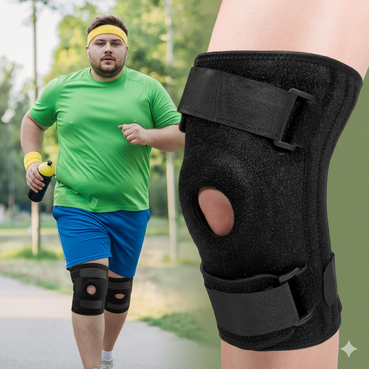 5XL–8XL Extra Wide Knee Brace – Open Patella Compression Support for Sports & Daily Comfort (Black) - ZXX