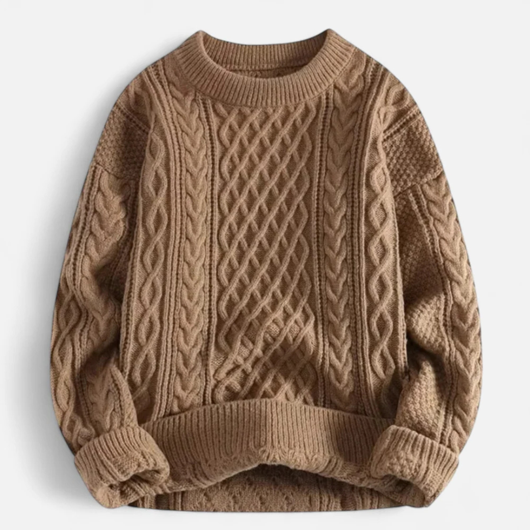 ZXX Women’s Wool Sweater – Cable-Knit Round Neck Pullover | Soft Warm Wool