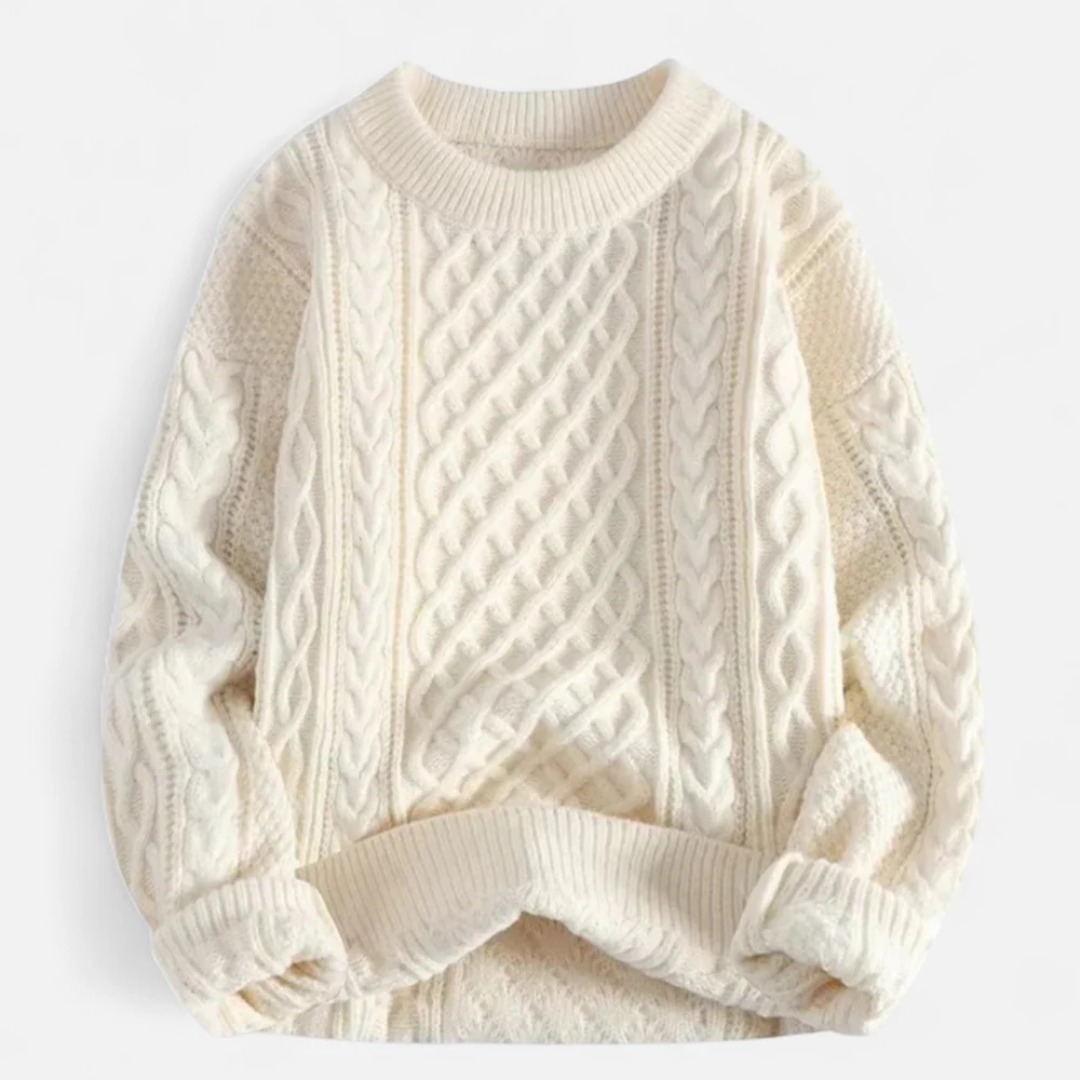 ZXX Women’s Wool Sweater – Cable-Knit Round Neck Pullover | Soft Warm Wool